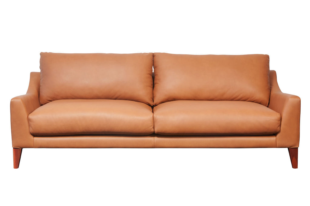 Oscar Comfortable three seater ultimo leather tan couch, Perth WA