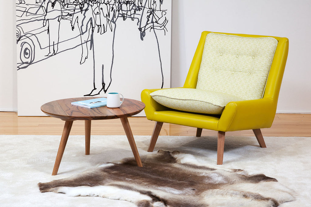 Dane Danish Style Retro Occasional Chair - Custom Fabric, Timber Legs