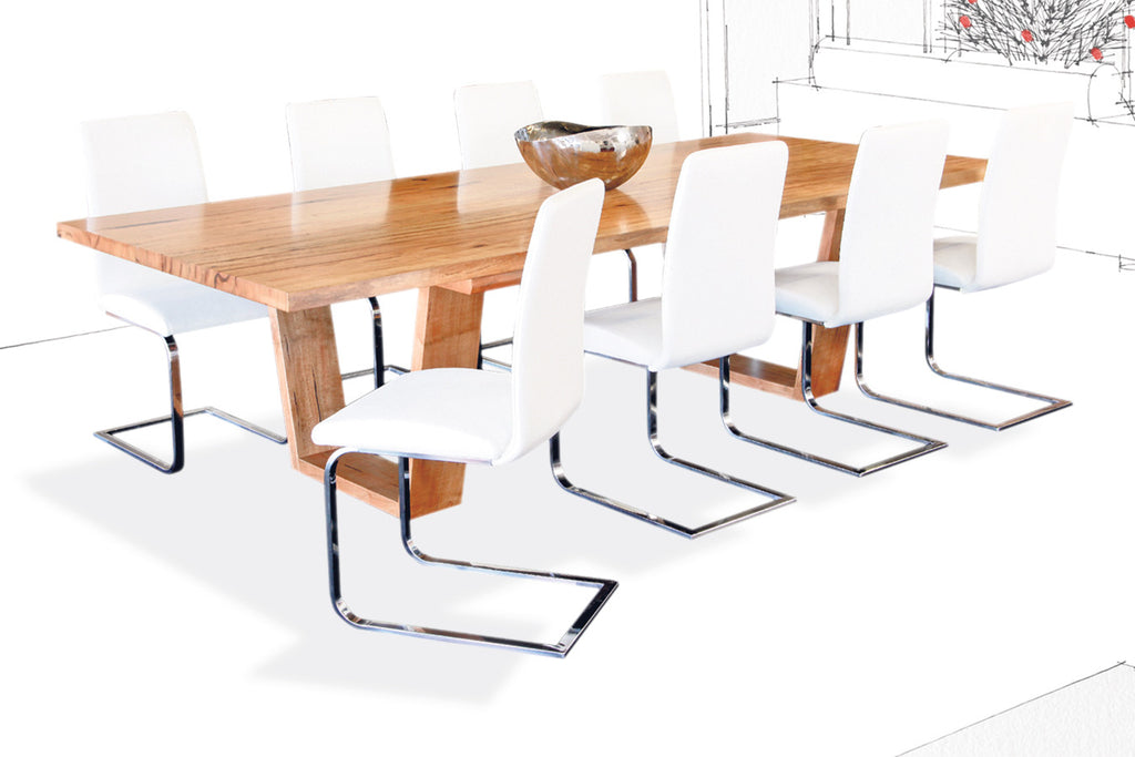 Bespoke Furniture Custom Baye Solid Marri Contemporary Dining Table Perth WA Bespoke Furniture Gallery Nedlands