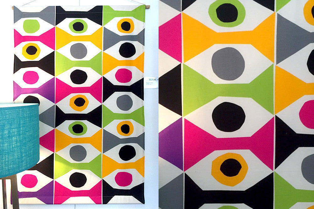Marimekko Wall Art Canvas Wall Hanging 60s 70s retro Bespoke Perth WA Geometric Colourful Eye Design
