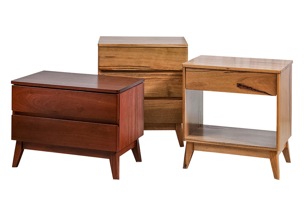Solid Timber Wood Bedside Tables Bed Sides Marri Jarrah Perth WA Bespoke Furniture Gallery