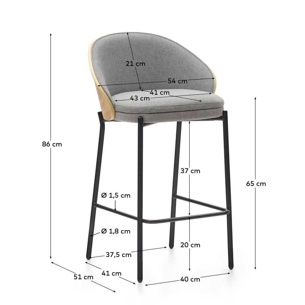 Eaman Natural Bar Stool - 3 Colours/Timbers