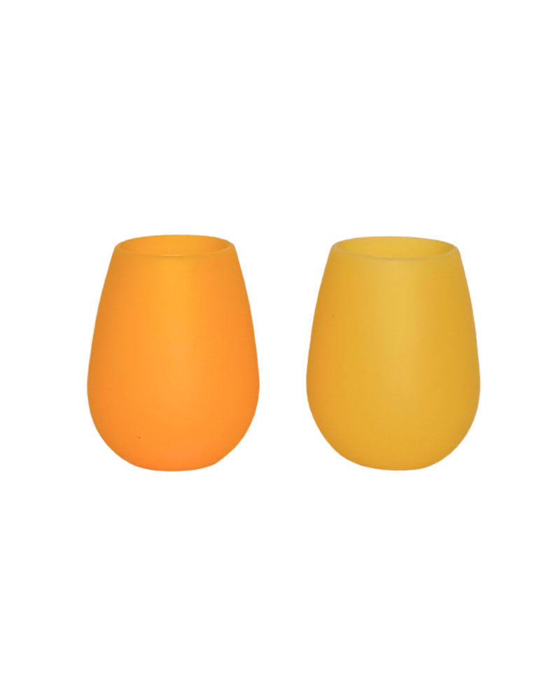 Fegg Silicone Tumblers - Set of 2/buttermilk + sunflower