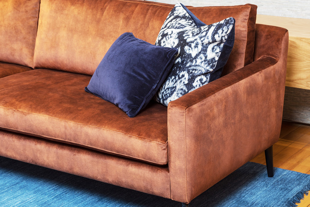 Angelo Fabric Leather Velvet Sofa Lounge 4 Seater Custom Perth WA Bespoke Furniture Gallery