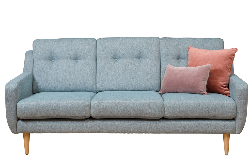 Evelyn Retro Fabric & Leather Couch