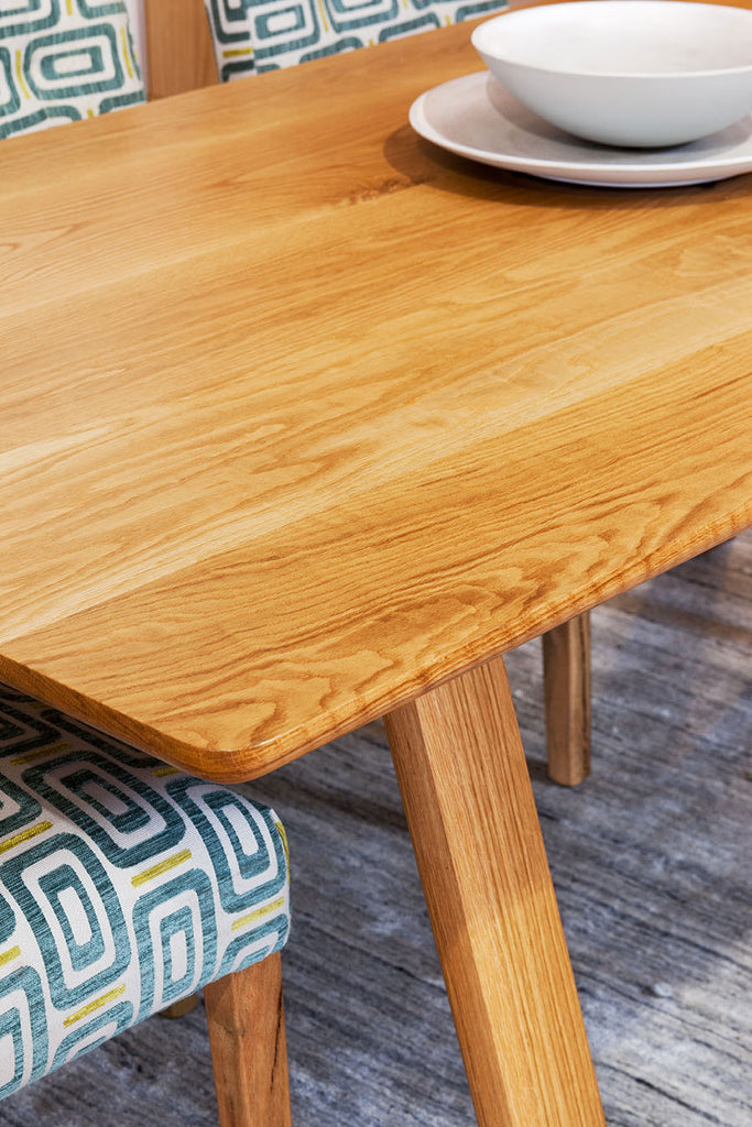 Trestle Solid American Oak Timber Dining Table Detail