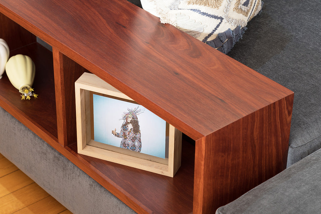 Bellini Modular Custom Made to Measure Sofa lounge Nedlands Perth WA Jarrah Marri Timber Bookcase Arm