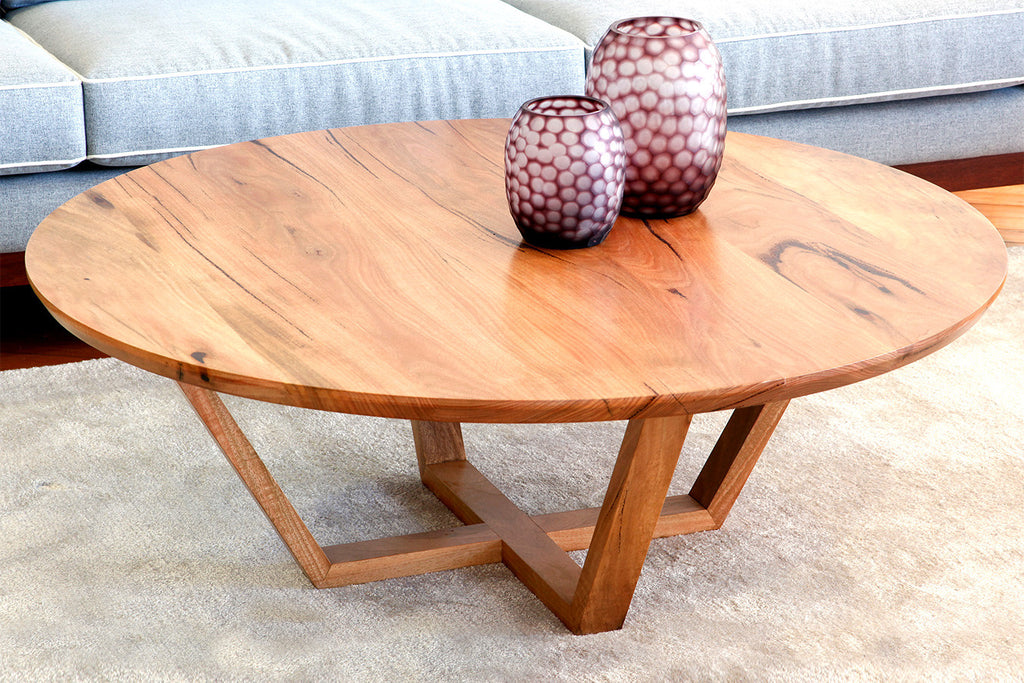 Yallingup Marri or Jarrah Round Timber Coffee Table Locally Designed Made in WA