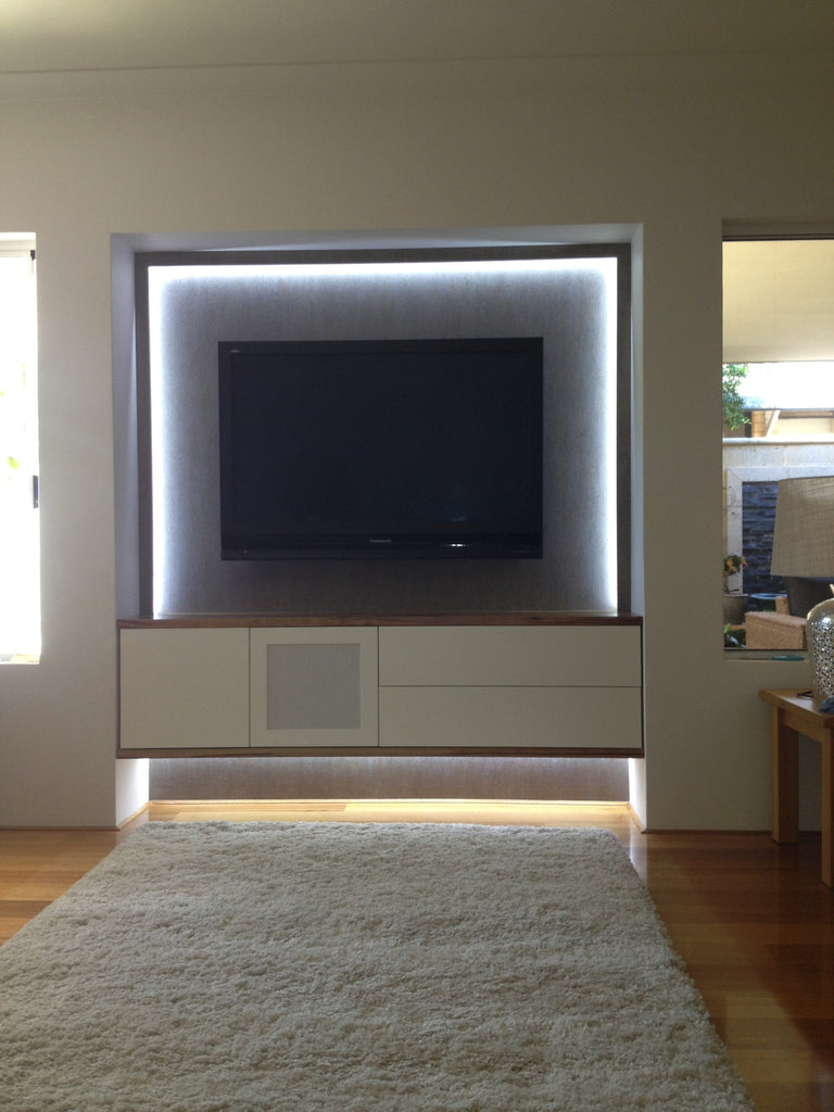 Marri Timber Wood Custom Wall Unit System for Television Floating Perth WA