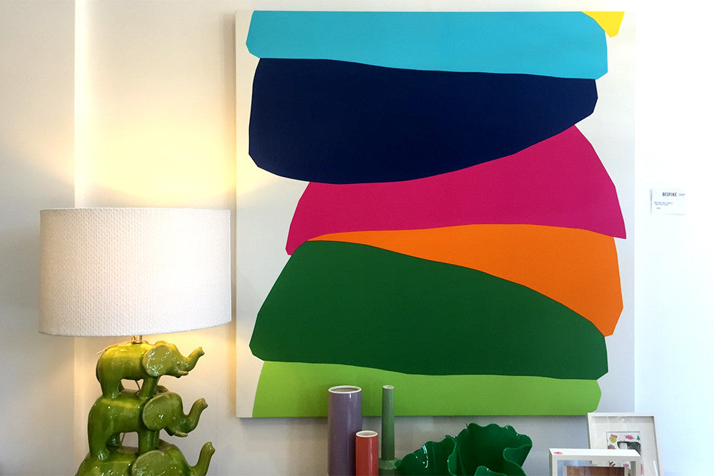 Marimekko Wall Art Canvas Wall Hanging 60s 70s retro Bespoke Perth WA Colour Bowls Design