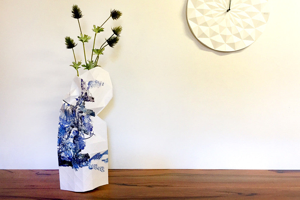 Pepe Heykoop Paper Vase Covers Turns a bottle into a modern vase